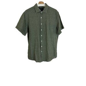 Rodd & Gunn Green Linen Sports Fit Short Sleeve Size XL